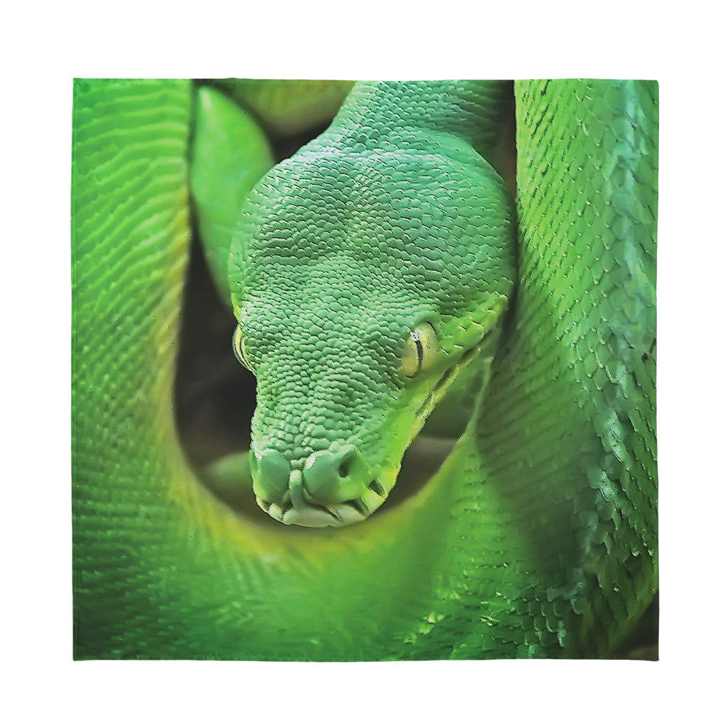 Green Reticulated Python Snake Print Silk Bandana