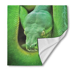 Green Reticulated Python Snake Print Silk Bandana