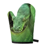 Green Reticulated Python Snake Print Single Oven Mitt