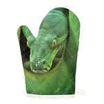Green Reticulated Python Snake Print Single Oven Mitt