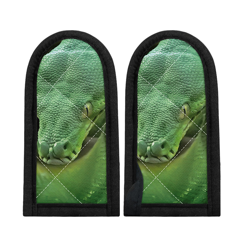Green Reticulated Python Snake Print Skillet Handle Cover