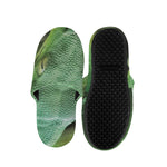 Green Reticulated Python Snake Print Slippers
