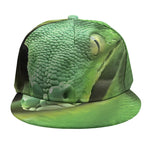 Green Reticulated Python Snake Print Snapback Cap