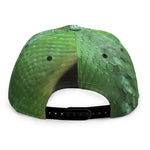 Green Reticulated Python Snake Print Snapback Cap
