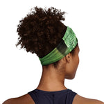 Green Reticulated Python Snake Print Sports Headband