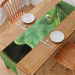 Green Reticulated Python Snake Print Table Runner