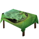 Green Reticulated Python Snake Print Tablecloth