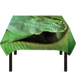 Green Reticulated Python Snake Print Tablecloth