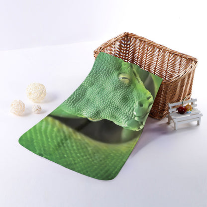 Green Reticulated Python Snake Print Towel