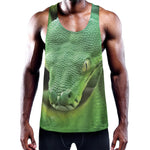 Green Reticulated Python Snake Print Training Tank Top