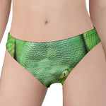 Green Reticulated Python Snake Print Women's Panties