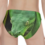Green Reticulated Python Snake Print Women's Panties