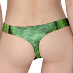 Green Reticulated Python Snake Print Women's Thong