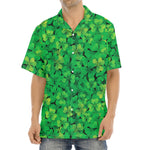 Green Shamrock Leaf Pattern Print Aloha Shirt