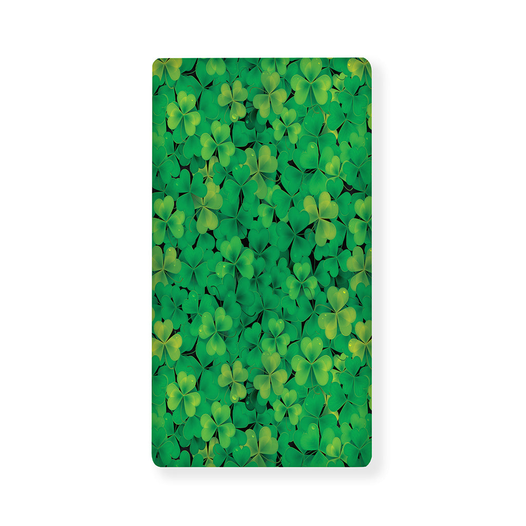 Green Shamrock Leaf Pattern Print Baby Crib Sheet
