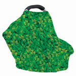 Green Shamrock Leaf Pattern Print Baby Seat Cover