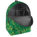 Green Shamrock Leaf Pattern Print Backpack