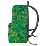 Green Shamrock Leaf Pattern Print Backpack