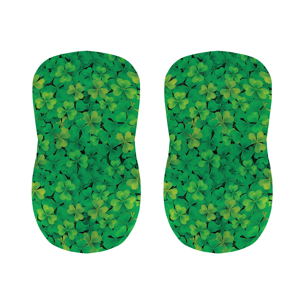 Green Shamrock Leaf Pattern Print Bar Stool Covers