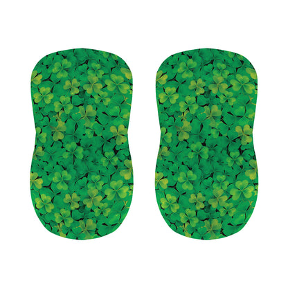 Green Shamrock Leaf Pattern Print Bar Stool Covers
