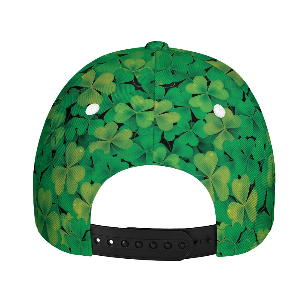 Green Shamrock Leaf Pattern Print Baseball Cap