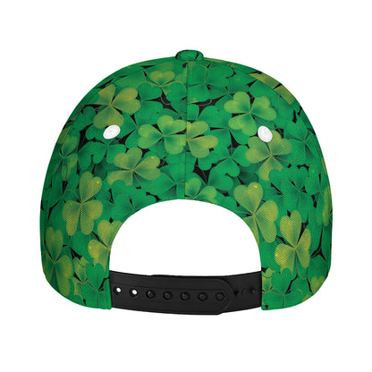 Green Shamrock Leaf Pattern Print Baseball Cap
