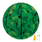 Green Shamrock Leaf Pattern Print Basketball