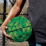 Green Shamrock Leaf Pattern Print Basketball