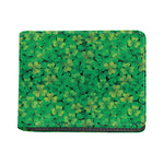 Green Shamrock Leaf Pattern Print Bifold Wallet