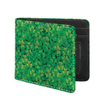 Green Shamrock Leaf Pattern Print Bifold Wallet