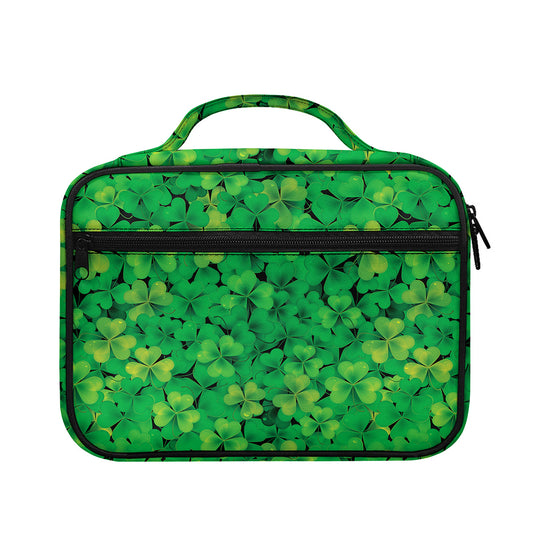 Green Shamrock Leaf Pattern Print Briefcase Bible Bag