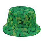 Green Shamrock Leaf Pattern Print Bucket Hat