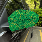 Green Shamrock Leaf Pattern Print Car Side Mirror Covers