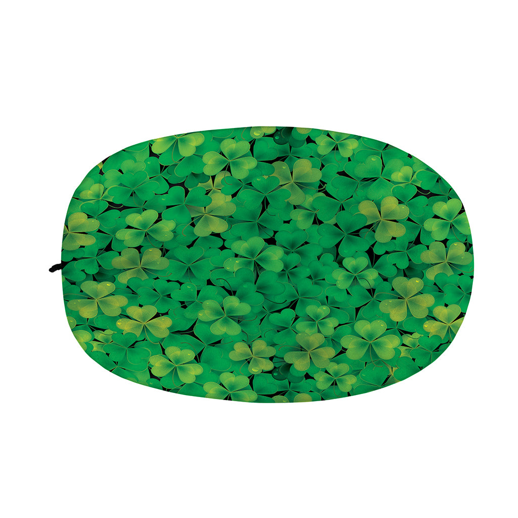 Green Shamrock Leaf Pattern Print Car Side Mirror Covers