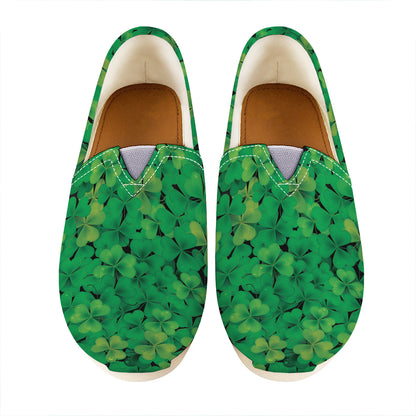 Green Shamrock Leaf Pattern Print Casual Shoes