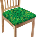 Green Shamrock Leaf Pattern Print Chair Cushion Cover