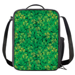 Green Shamrock Leaf Pattern Print Crossbody Lunch Bag