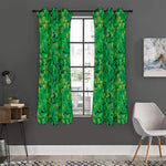 Green Shamrock Leaf Pattern Print Curtain