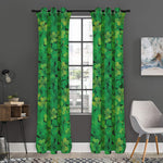 Green Shamrock Leaf Pattern Print Curtain