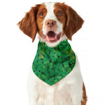 Green Shamrock Leaf Pattern Print Dog Bandana