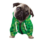 Green Shamrock Leaf Pattern Print Dog Zip Up Hoodie
