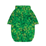 Green Shamrock Leaf Pattern Print Dog Zip Up Hoodie
