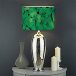 Green Shamrock Leaf Pattern Print Drum Lamp Shade