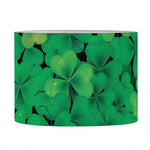 Green Shamrock Leaf Pattern Print Drum Lamp Shade