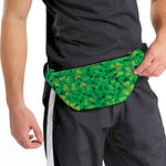 Green Shamrock Leaf Pattern Print Fanny Pack