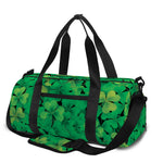 Green Shamrock Leaf Pattern Print Gym Bag