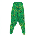 Green Shamrock Leaf Pattern Print Hammer Pants