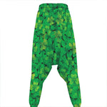 Green Shamrock Leaf Pattern Print Hammer Pants