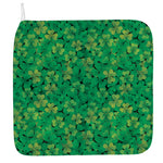 Green Shamrock Leaf Pattern Print Hand Towel