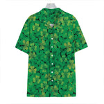Green Shamrock Leaf Pattern Print Hawaiian Shirt